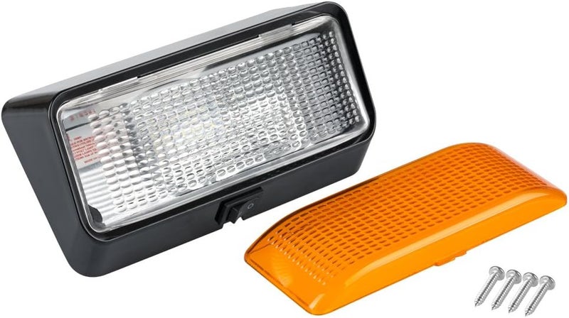 Lumitronics 12V LED Exterior Outdoor Porch Light with On/Off Switch, Removable Clear & Amber Lenses Perfect Outside Replacement Lights for RVs, Motorhomes, Campers, 5th Wheels, Trailers (Black) - Image 1